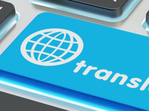 custom keyboard with keys for languages and "translate"