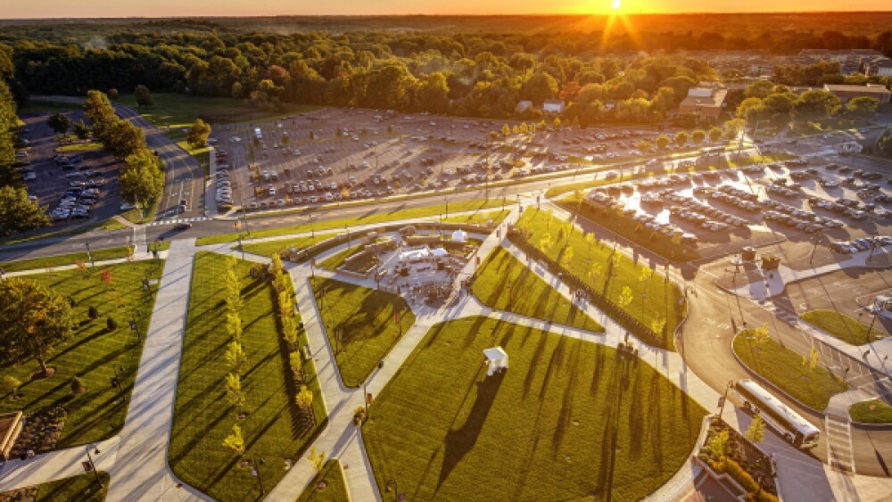 Kent State quad from a drone's view
