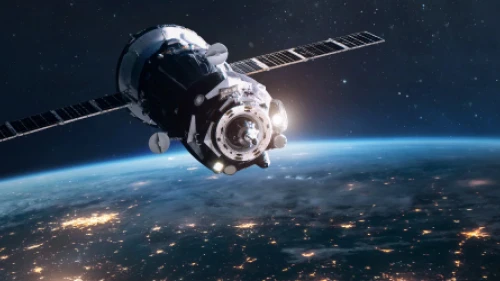 Satellite in orbit around Earth