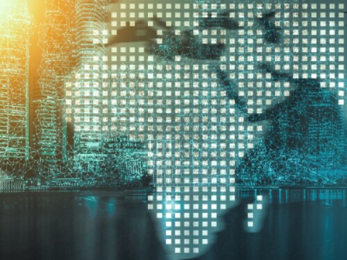 techno graphic of world