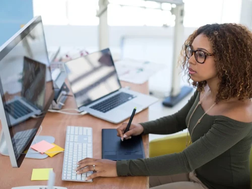 woman at computer