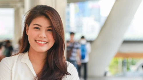 smiling college student