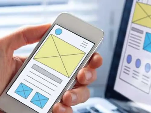 Depiction of a phone and website to take online courses
