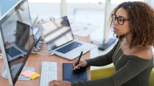 woman at computer
