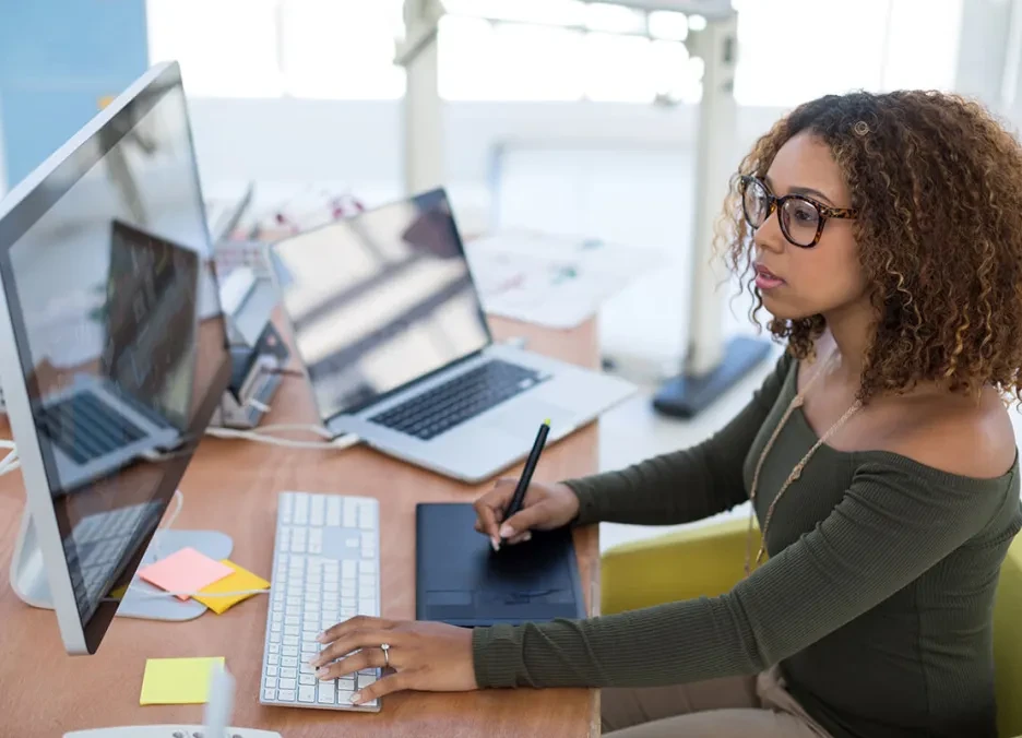 woman at computer