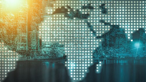 techno graphic of world