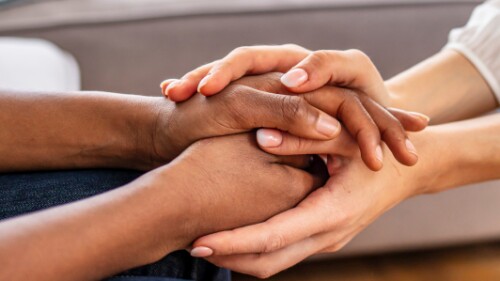 holding hands