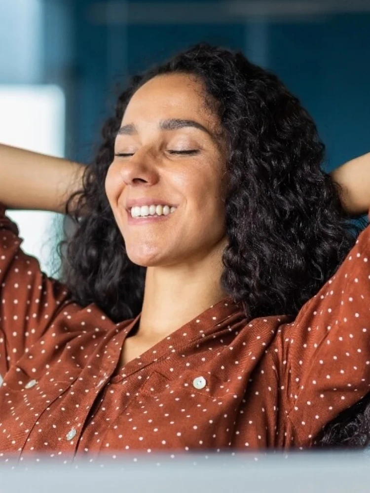 woman smiling at work
