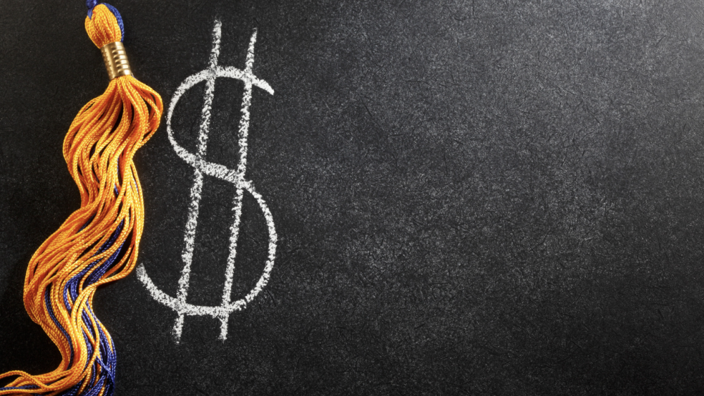 AffoGraduate Tassle and Dollar Sign for Affordable Tuition