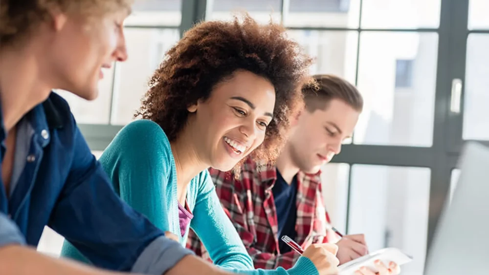 young students smiling