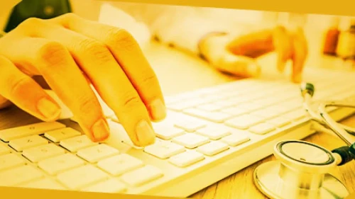 Typing on a keyboard with a stethoscope
