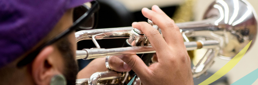 student playing trumpet